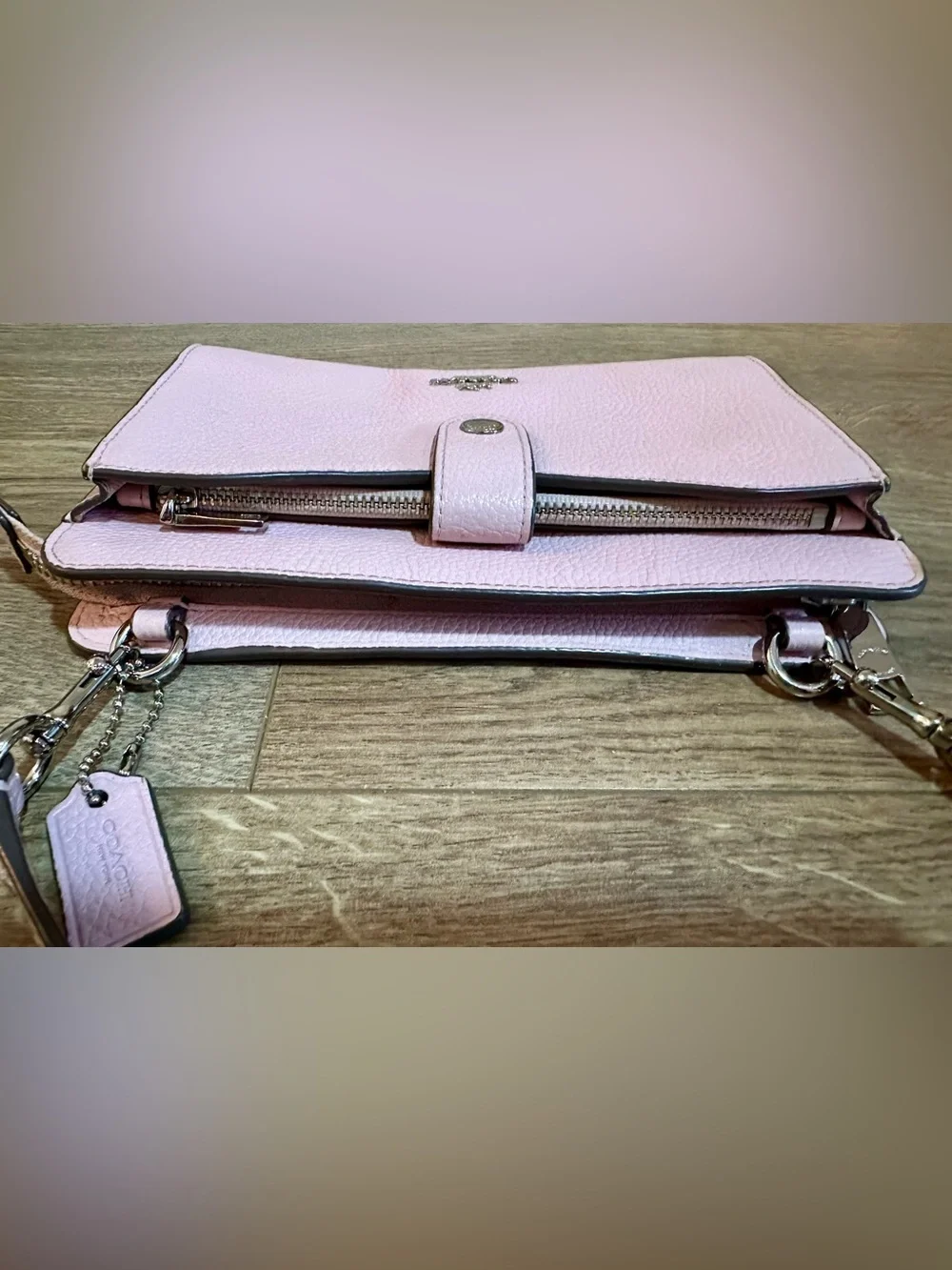 Coach Noa Pop Up Messenger Bag Pebbled Leather Pink Peony - Picture 7 of 15